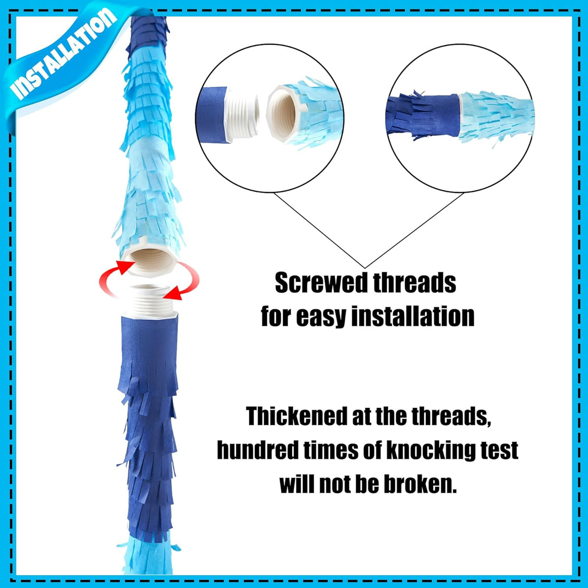 PCFING 30 Inch Piñata Stick Kit - Durable Blue Design for Boys, Girls & Adults | Perfect for Any Party