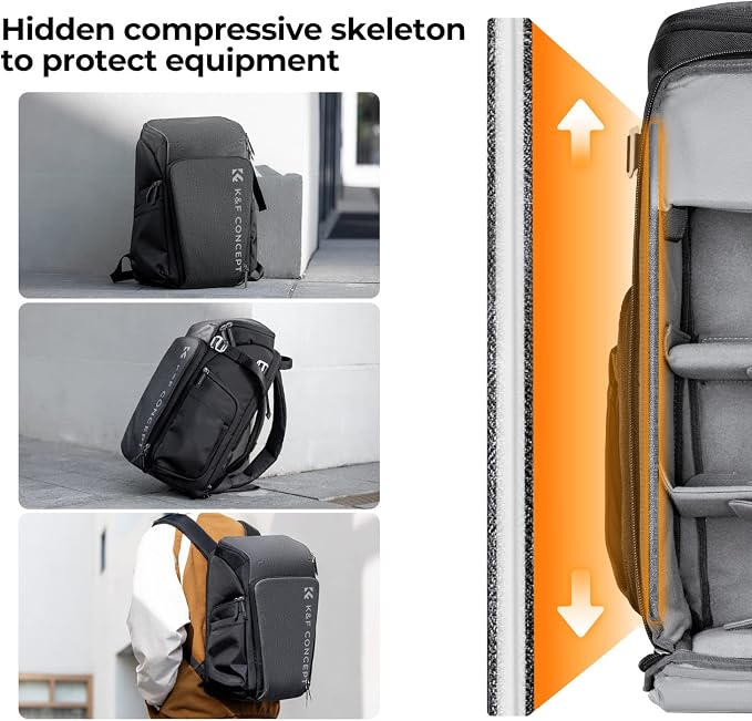 K&F CONCEPT Professional Camera Backpack, Large Photography Backpack Expandable