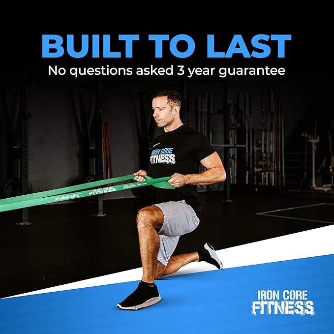 Pull Up Assistance Resistance Bands - Long Loop Power Bands for Men and Women - Strength Power Flexibility Training at Home & Gym - Ebooks & Workout Chart Included by Iron Core Fitness