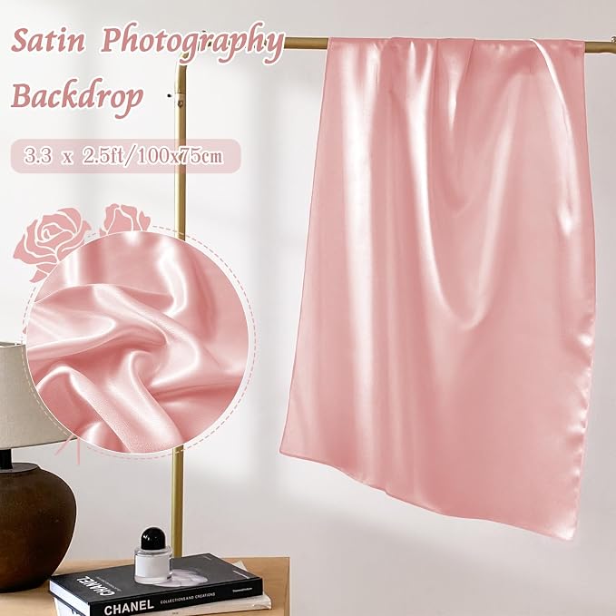 RUDONG M Satin Photography Backdrop 3.3x2.5ft