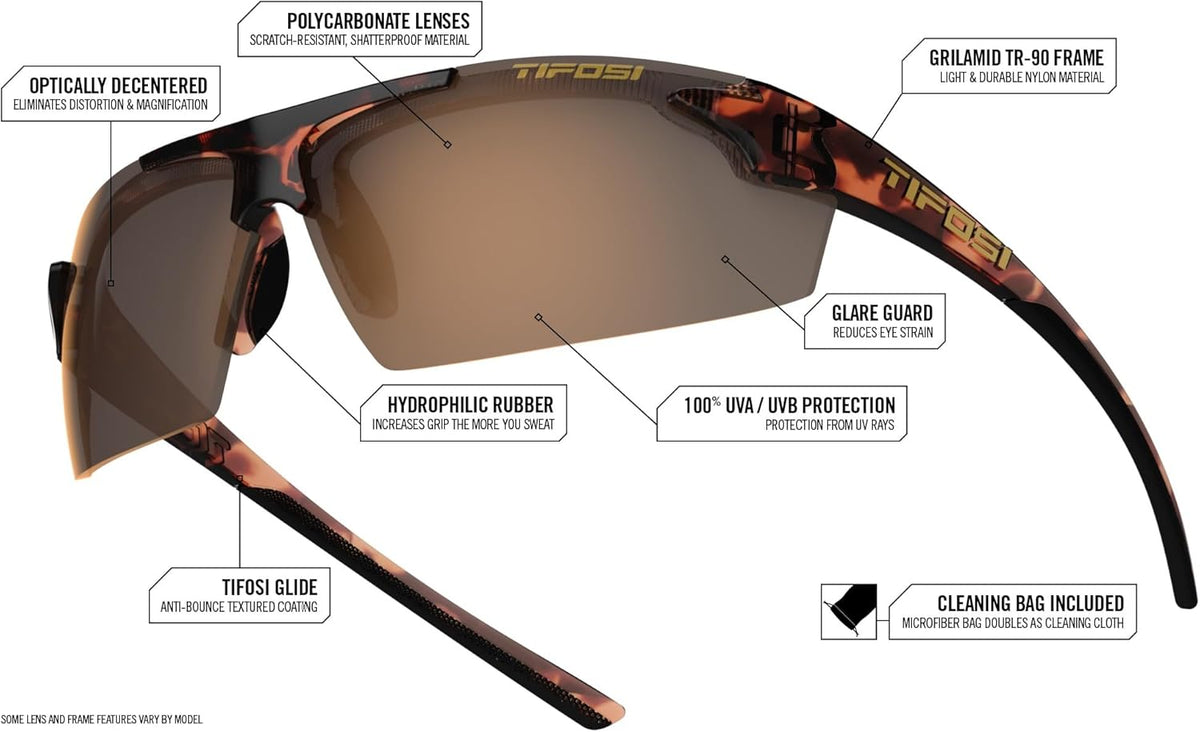 Tifosi Track Sport Sunglasses - Perfect for Baseball, Golf, Running & More | Unisex Design