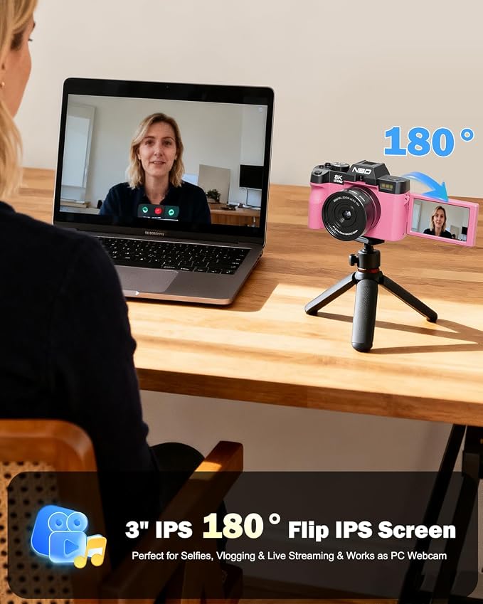 NBD 8K Digital Cameras for Photography, 64MP Camara Fotograficas, Travel