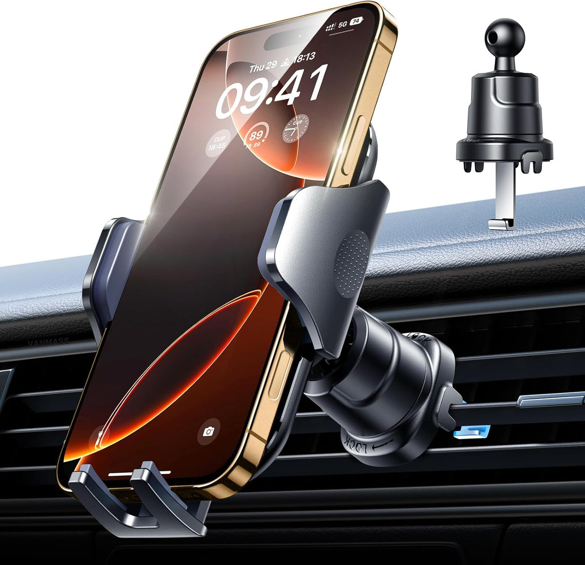 VANMASS 2026 Phone Holders for Your Car Ultimate Military-Grade Car Phone Holder Mount【Patent & Safety Certs】Upgraded Shockproof Truck Air Vent Phone Mount for iPhone 17 Pro Max 16 15 Samsung Android