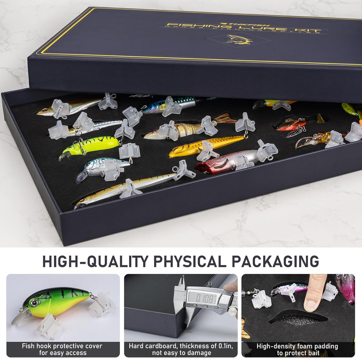 THKFISH Fishing Lures Kit - 19PCS Tackle Box for Freshwater Bass, Trout & More | Perfect Gift for Anglers