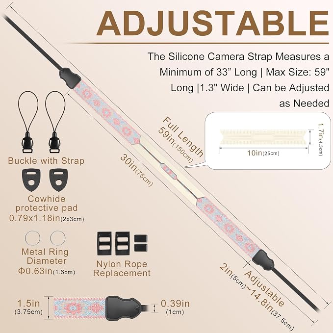 FIEIL Neck Strap Silicone Camera Straps