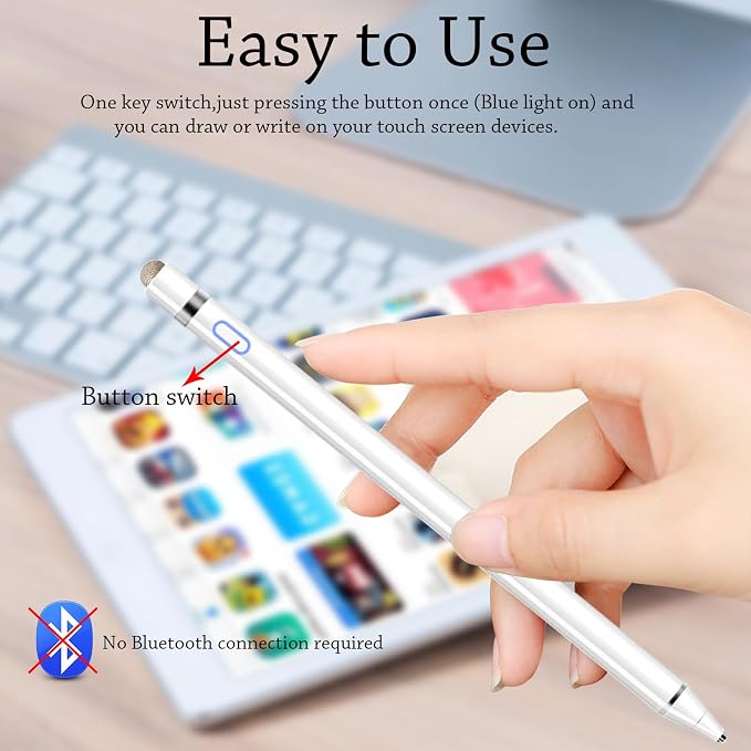 Active Stylus Pens for Touch Screens, Rechargeable Universal iPad Pencil