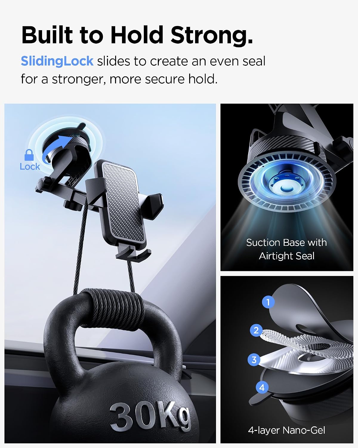 Spigen Carbon Fiber Dashboard Car Mount with Multi-Angle Telescopic Arm