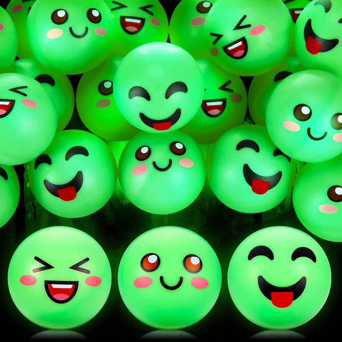 ShinyRelief Glow in The Dark Table Tennis Balls - 24 Pcs Luminous Bouncy Balls for Holiday Fun