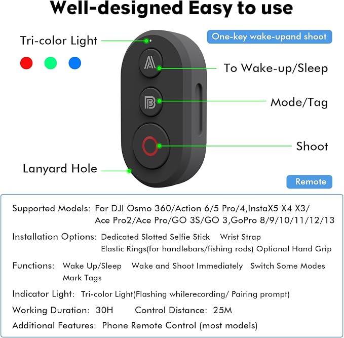 YDW Bluetooth Remote Controller Compatible