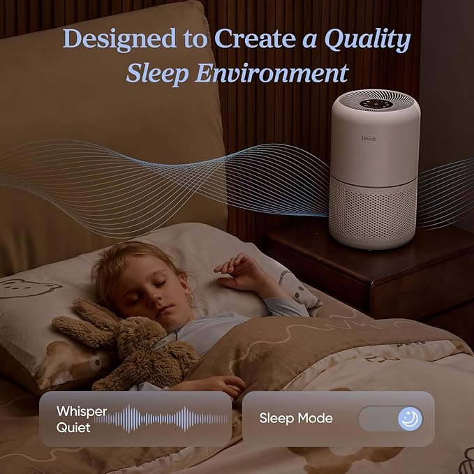 LEVOIT Air Purifier for Home Allergens Pets in Bedroom, Covers Up to 1073 ft² by 56W High Torque Motor, AHAM VERIFIDE, 3-in-1 Filter, HEPA Sleep Mode, Remove Dust Smoke Odor, Core300-P, White, 2 Pack