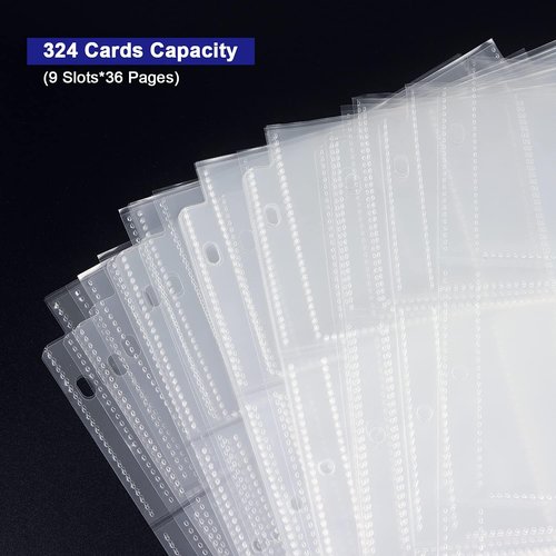 9 Pocket Page Protectors by [Brand Name] - 36 Pack Clear Trading Card Sleeves for 3 Ring Binders