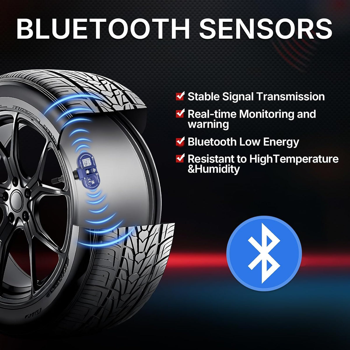 Richeer Upgraded Bluetooth TPMS Sensor for Tesla Model 3/Y/S/X (2020–2025) – Tire Pressure Monitoring Replacement, OE# 1490701-00-B / 01-B / 01-C
