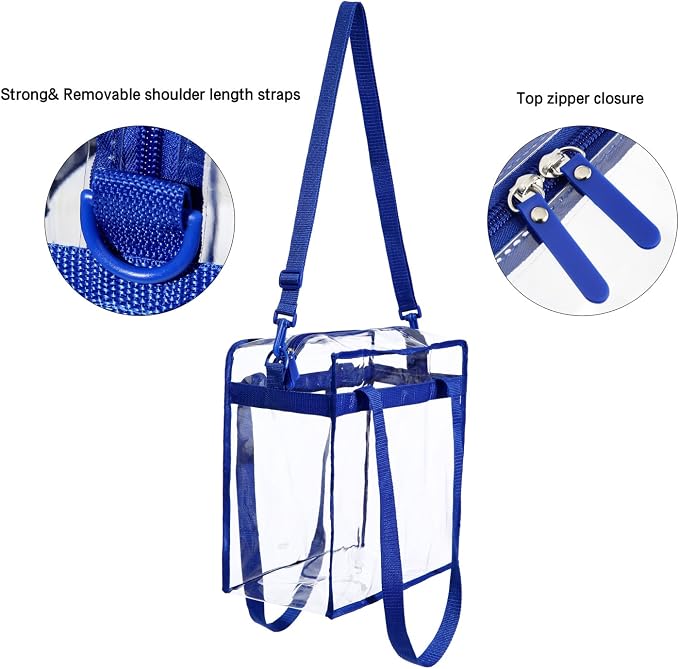 BAGAIL Clear Bags 12x6x12 Stadium Approved Clear Tote Bag