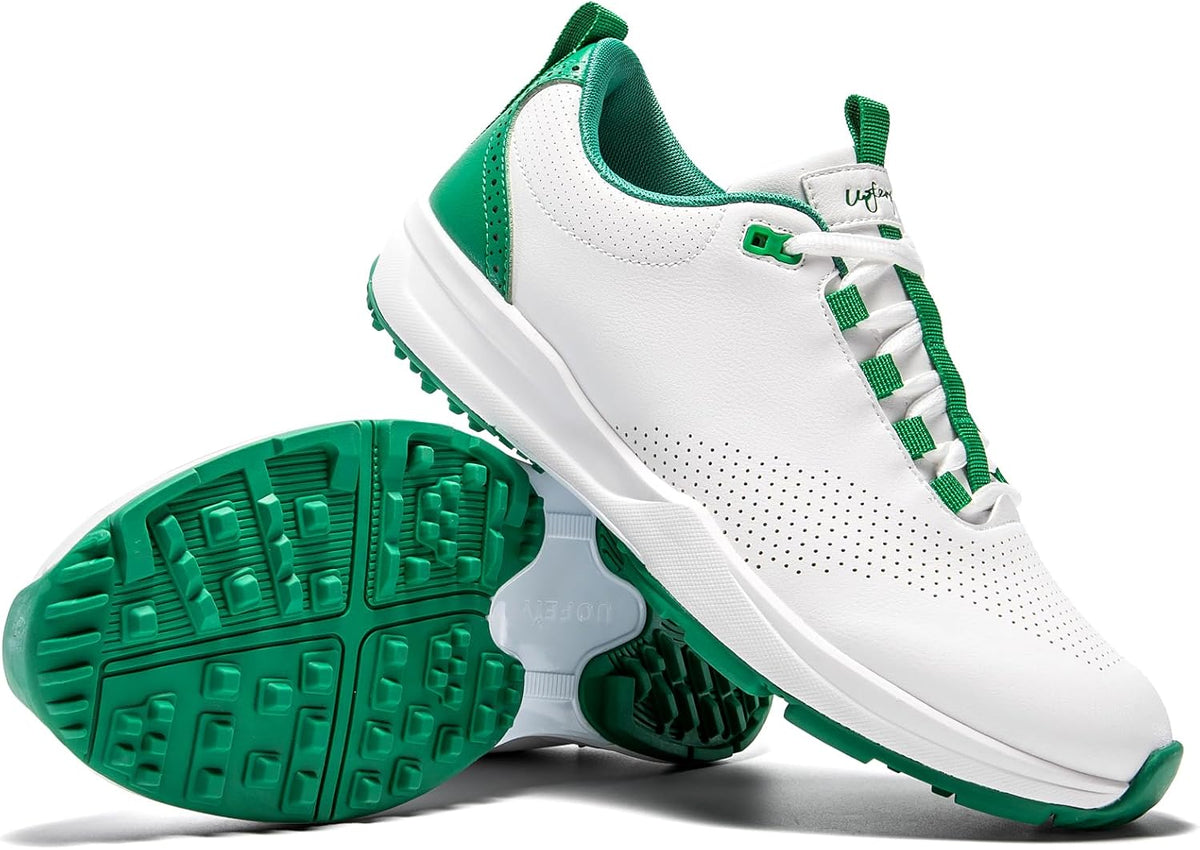 UOFEIY Men's Golf Shoes - Professional Water-Resistant Spikeless Sneakers for Outdoor Training | Travel Ready