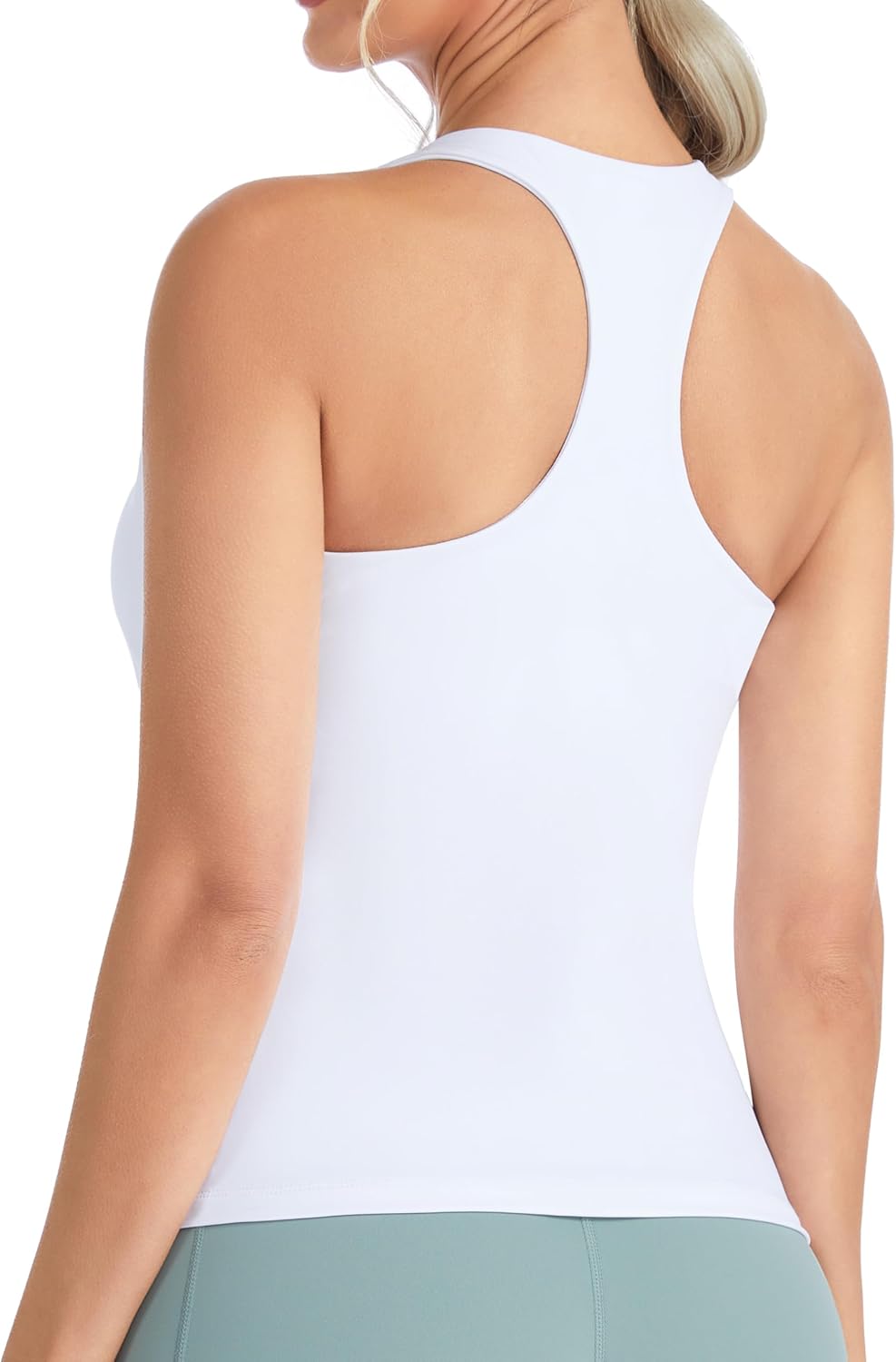 The Gym People Women's Longline Yoga Sports Bra - Slim Fit Racerback with Built-In Padding | Comfortable Workout Top