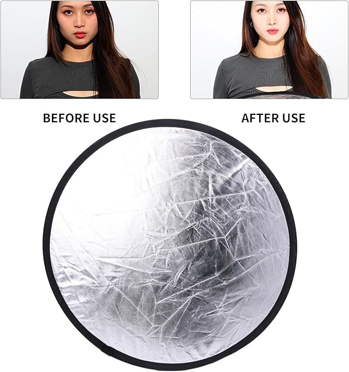 2 in 1 Lighting Reflectors Round Folding Portable 30cm/12inch Camera Photo