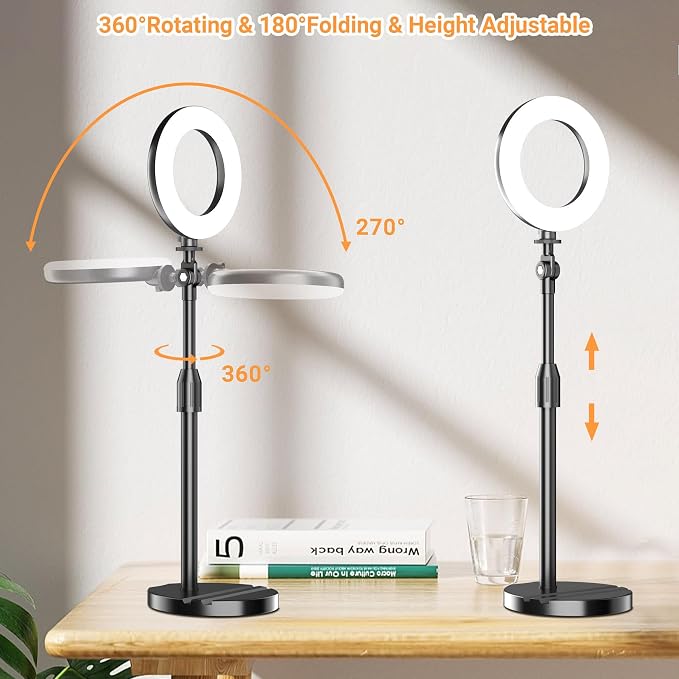 Portable Travel Ring Light for Laptop Zoom Video Conference, Small Halo Lighting