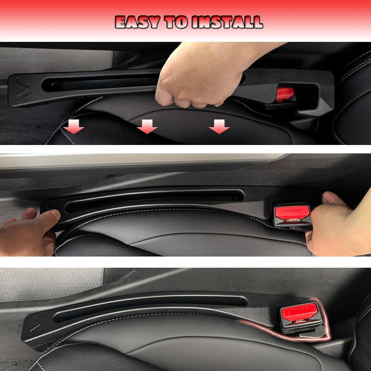 Seat Gap Filler for Ma-zd-a CX-5 CX5 2017-2026, Car Seat Gap Filler Organizer Stop Things from Dropping Customized Interior Accessories for M-az-d-a, Black Pack of 2