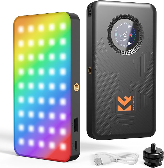 K&F CONCEPT RGB Video Light, Portable Camera Light