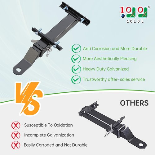 10L0L Heavy Duty Golf Cart Trailer Hitch Kit with 2" Receiver - Under Rear Seat/Footrest Mount, Universal Fit for Yamaha, EZGO, Club Car - Easy Installation