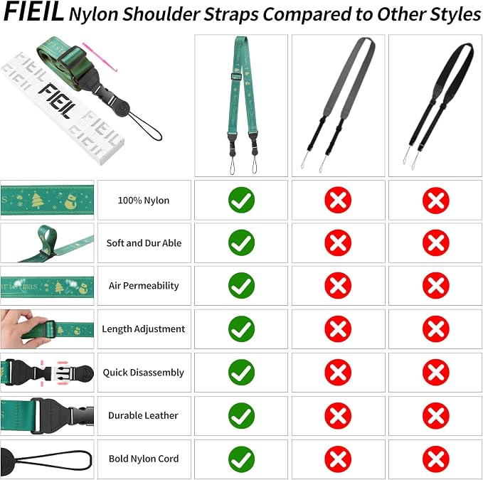 FIEIL 5Pcs Christmas iPad Strap, Adjustable Camera Neck Strap, Comfortable