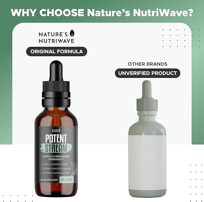 PotentStream Drops - Original Formula, Natural Liquid Supplement with Plant Extracts | 100% Natural, Made in USA, 1 Month Supply