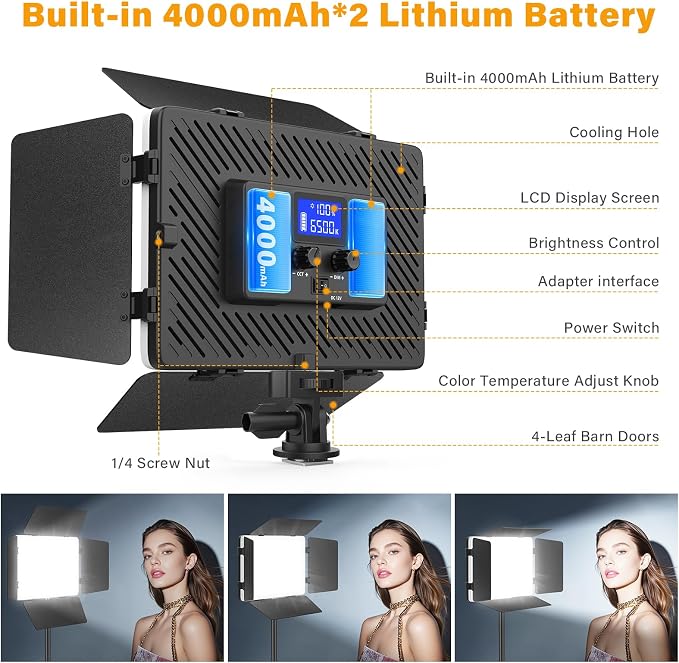 Unicucp 2 Pack Led Video Light Panel Light