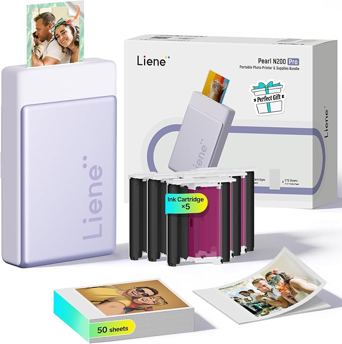 Liene Pearl N200 Pro Portable AI Photo Printer, Instant Mini Picture Printer