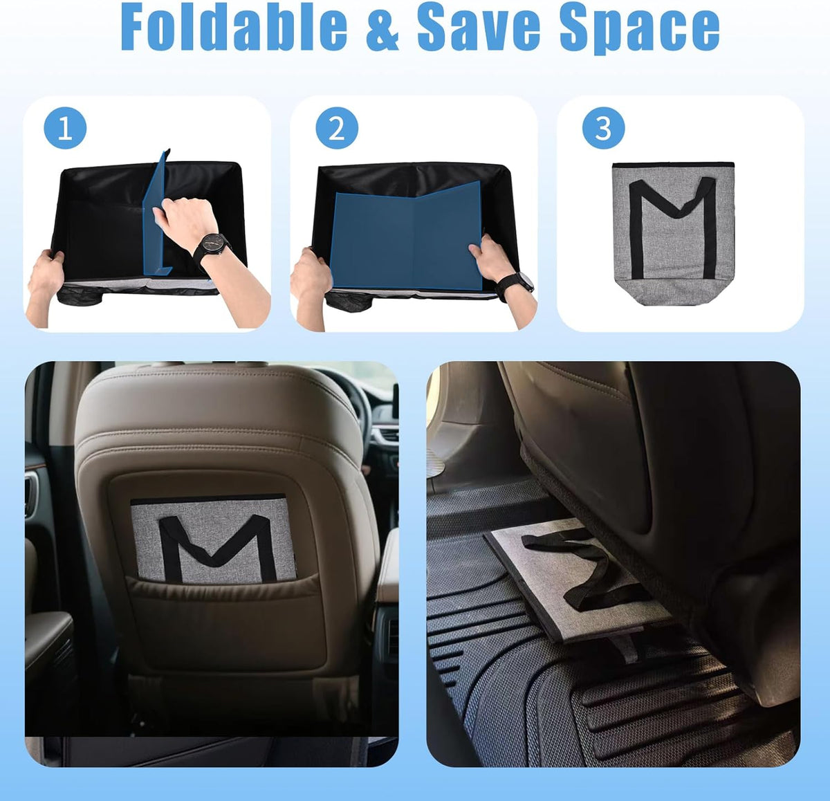 Smof Car Organizer- Car Seat Organizer for Front Seat Back Seat Between Seats, Foldable Car Storage Organizer for Kids Adults with Multi-Pockets-Car Organizers Backseat with Detachable Divider-Gray