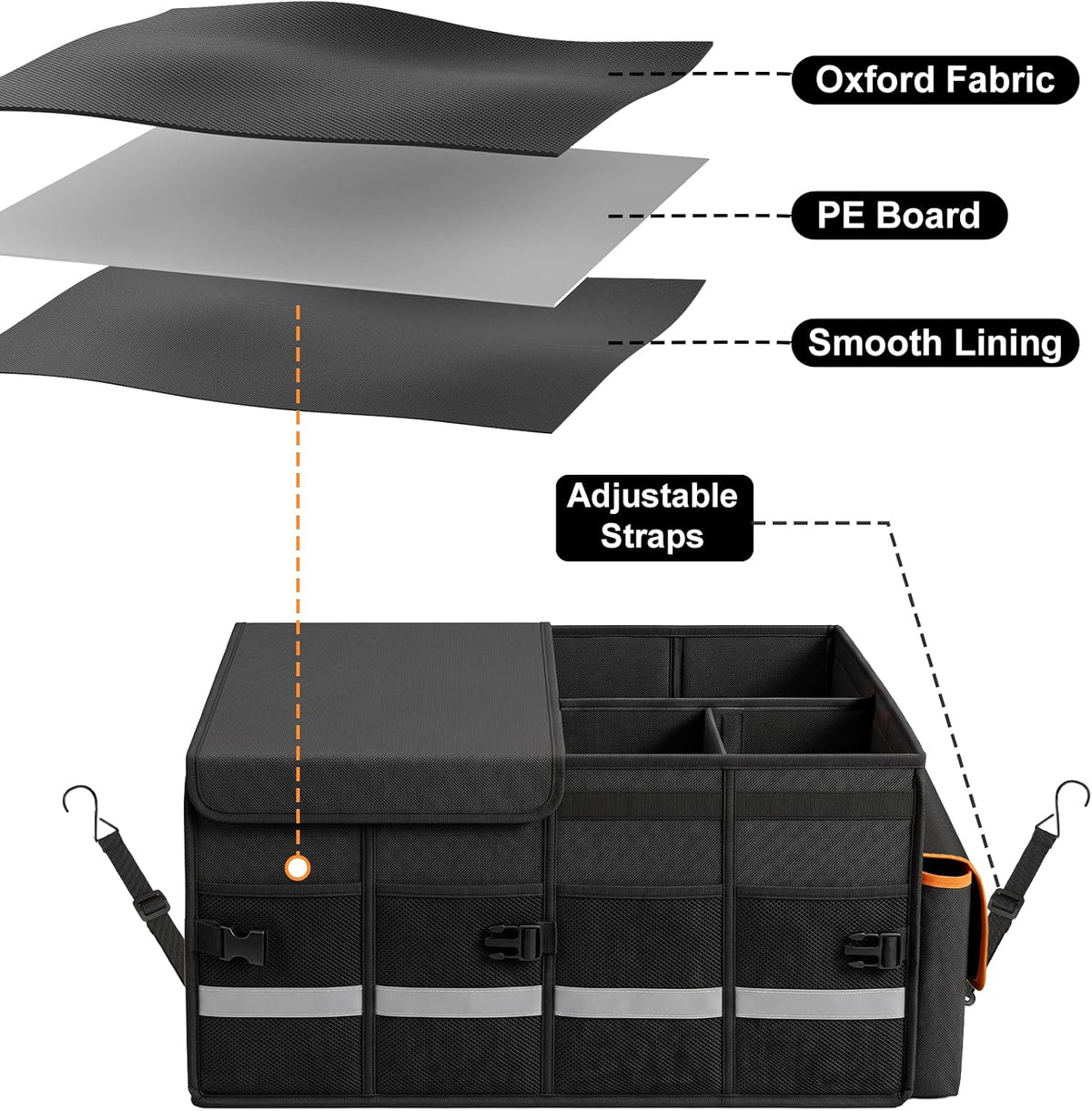 GDNasist Car Trunk Organizer and Storage for Car, SUV & Sedan