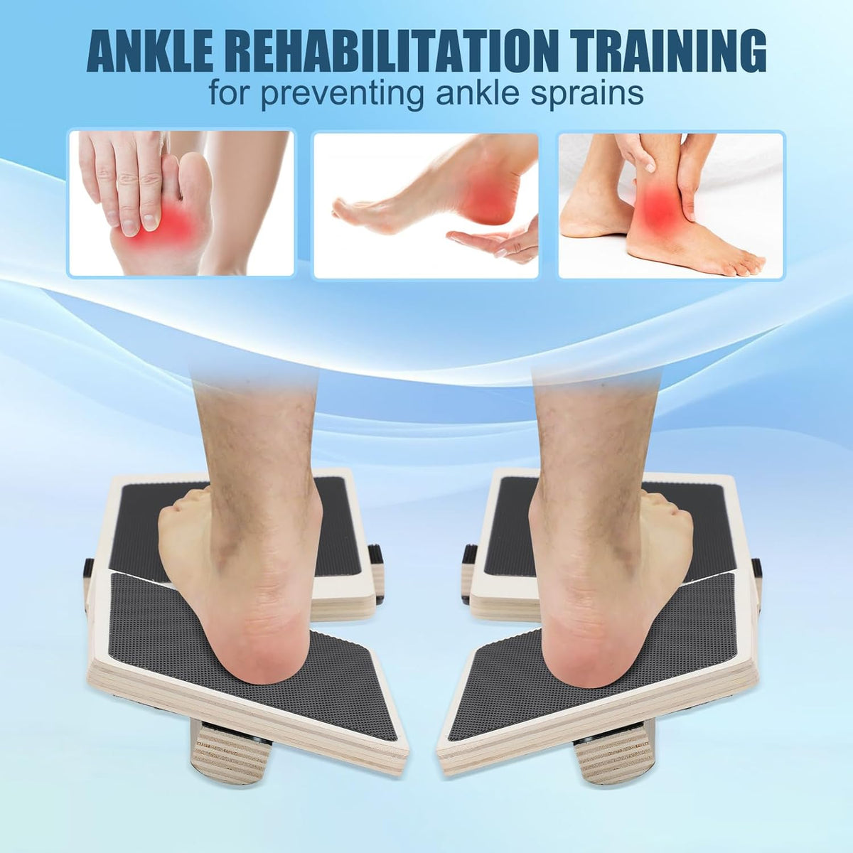 Skiennix Ankle Balance Board - Single Leg Wood Trainer for Foot Strengthening & Posture Correction
