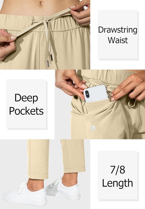 G Gradual Women's 7/8 Stretch Ankle Sweatpants - Deep Pockets for Golf, Athletic, Lounge & Travel