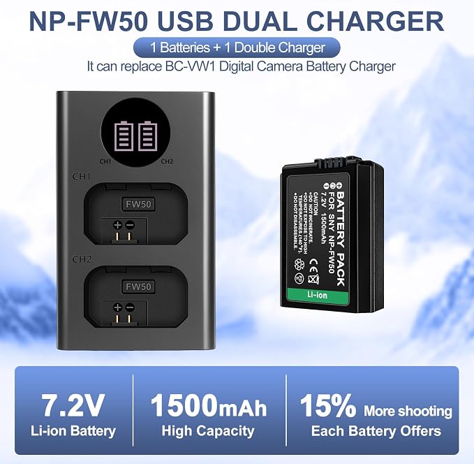 NP-FW50 1500mAh Rechargeable Lion Battery