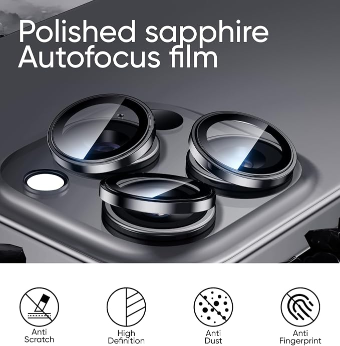 MAGIC JOHN for iPhone 16 Pro Max/16 Pro Camera Lens Protector 9H Aerospace