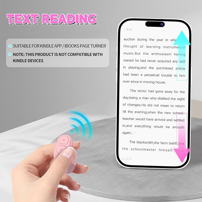 TikTok Scrolling Ring Remote, Hands‑Free Scroll/Like/Next/Volume Control