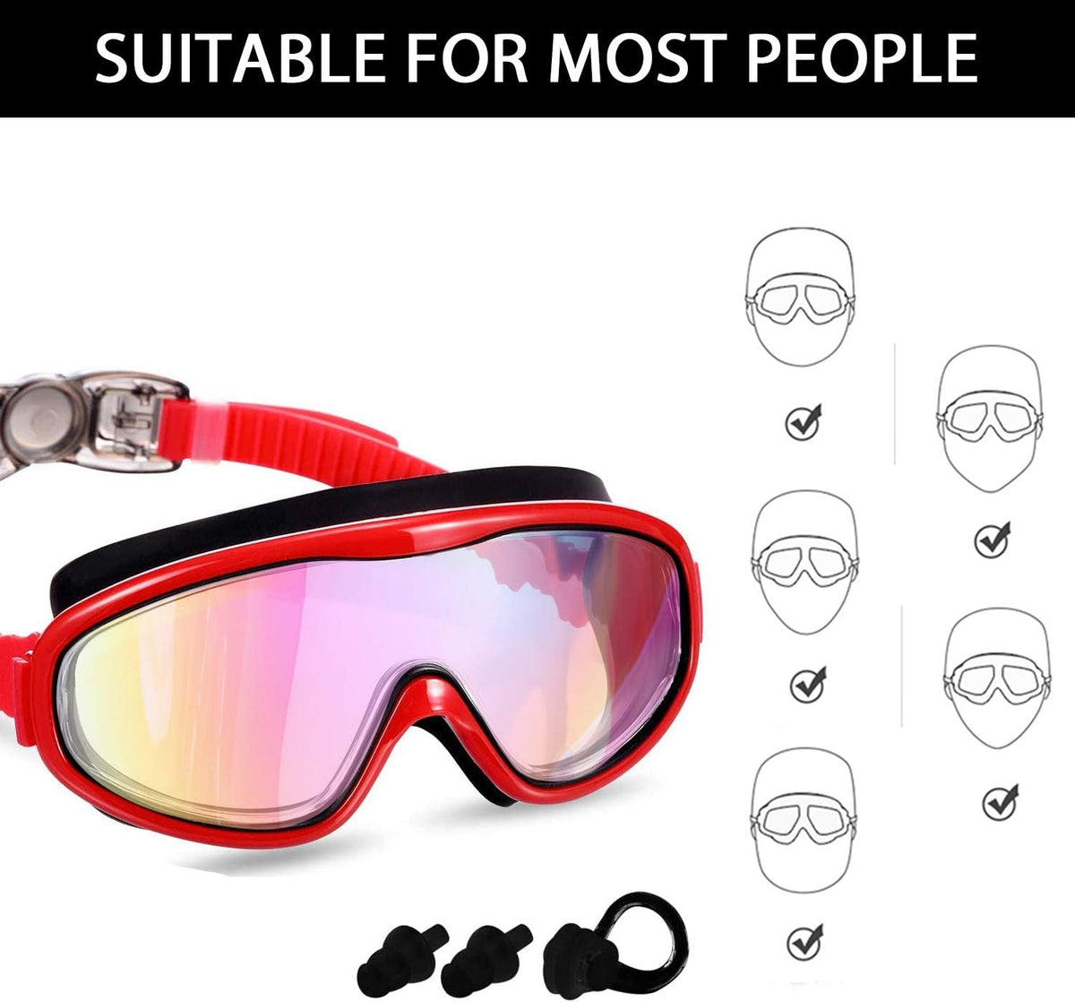 Skiennix Kids Swim Goggles - Comfortable Swimming Glasses for Ages 3 to 15 | 2-Pack Set