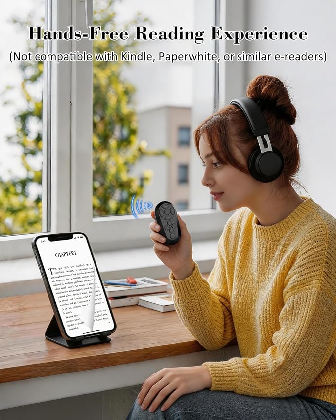 Bluetooth Remote Controller for TikTok Scrolling/Camera/Video Recording/Kindle