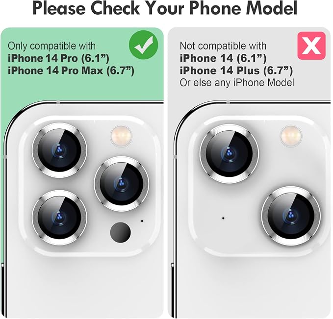 for iPhone 14 Pro/14 Pro Max Camera Lens Protector Bling, 9H Hardness