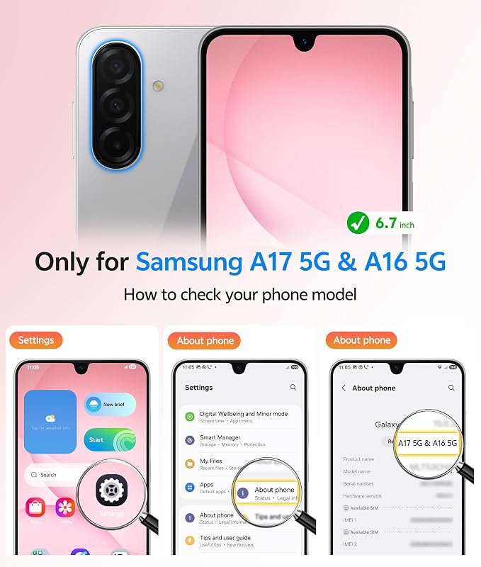 FNTCASE for Galaxy A17/A16 5G Phone Case: for Samsung A17 Cases Matte