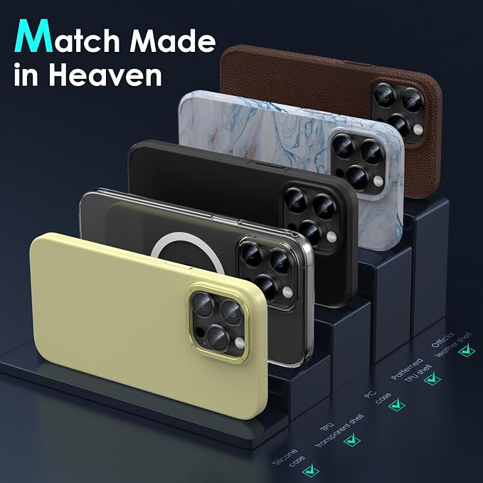 YWXTW Camera Lens Protector for iPhone 15 Pro/iPhone 15 Pro Max, Tempered Glass