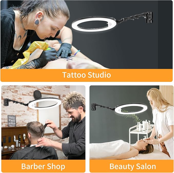 SITTO 22 Inch Ring Light with Remote Control, 43 Inch Wall Mounted Triangle