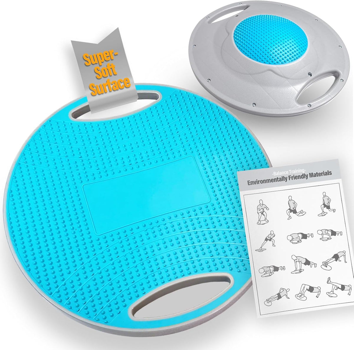 Upgraded Wobble Balance Board - Non-Slip Core Trainer for Physical Therapy & Gym | 16.3” Stability Board