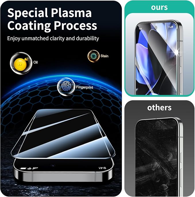3+3+1-Pack, Privacy Screen Protector and Camera Lens Protector