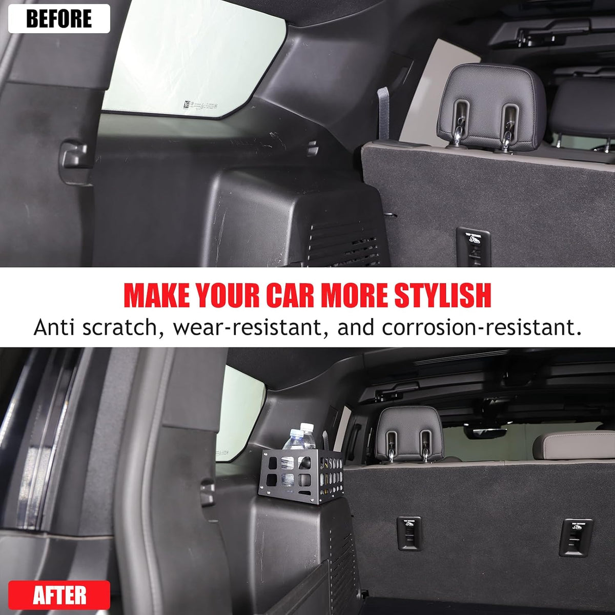 Aluminum Rear Trunk Cargo Organizer Compatible with 2024 2025 2026 Hummer EV Accessories Trunk Storage Management System Rack Modular Storage Box Basket (Left Side-Black)
