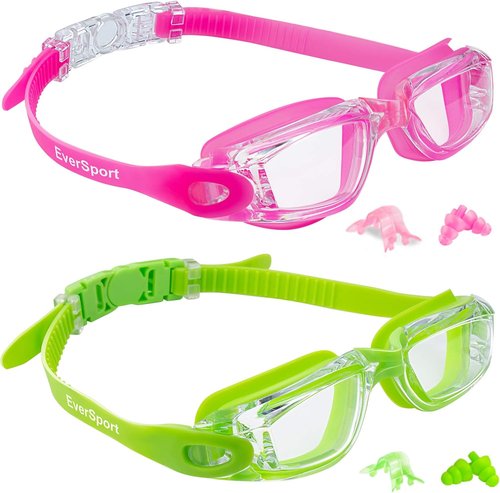 EverSport Kids Swim Goggles - Anti-Fog & UV Protection | Pack of 2 for Ages 4-16