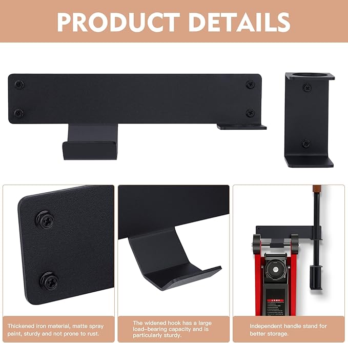 Jack Stand Wall Mount,Floor Jack Wall Mount Organizer Brackets, Truck Hydraulic Trolley Jack Holder for Enclosed Race Trailer Accessories