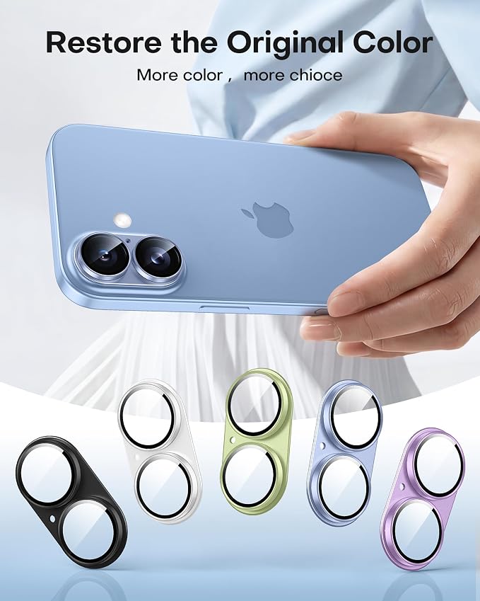 TAURI 2 Pack for iPhone 17 Camera Lens Protector, Full Coverage Military-Grade