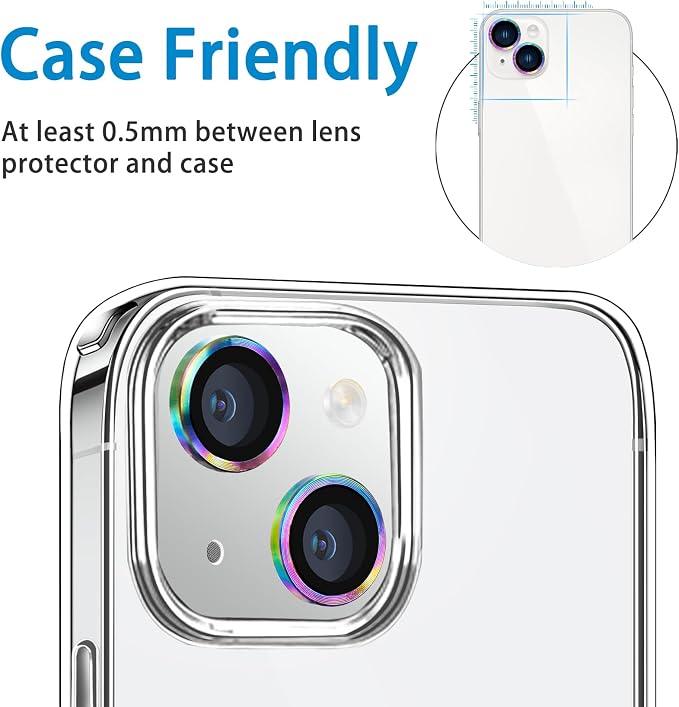 for iPhone 15 and 15 Plus Camera Lens Protector, Anti-Scratch Lens Cover 9H