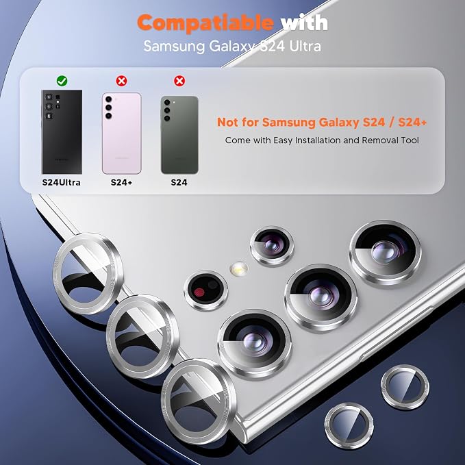 Hoerrye for Samsung Galaxy S24 Ultra Camera Lens Protector, Case-Friendly