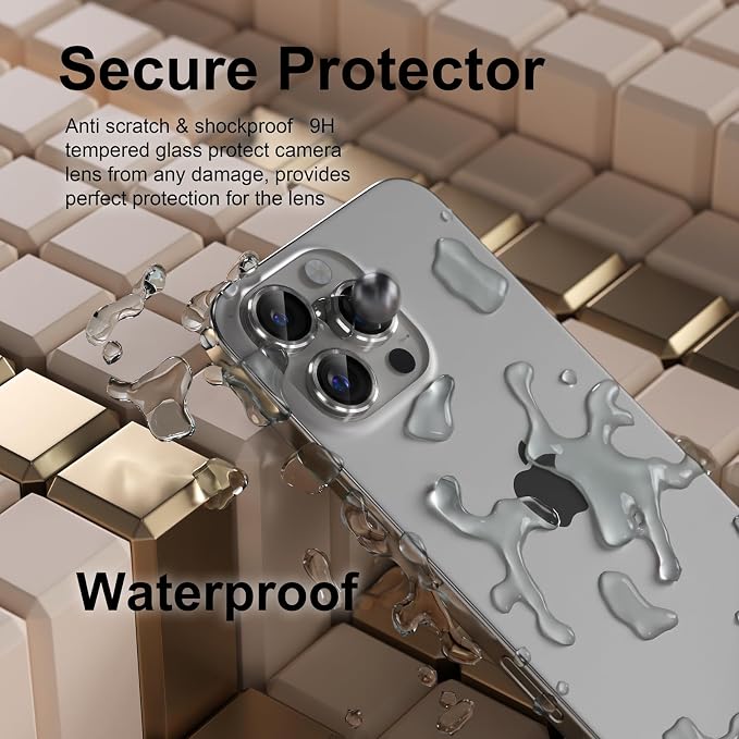 Misea Compatible for iPhone 16 Pro/iPhone 16 Pro Max Camera Lens Protector